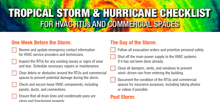 hurricane checklist created by Retail Mechanical Services